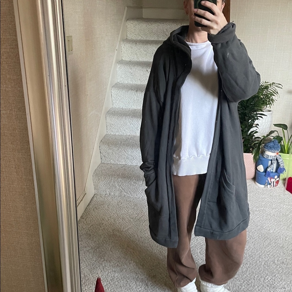 Eileen Fisher Organic Cotton French Terry Hooded Jacket - Picture 9 of 14